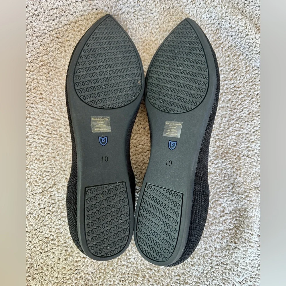 Rothy's The Point Black Slip On Ballet Flats Women's Size 10 - Picture 5 of 7